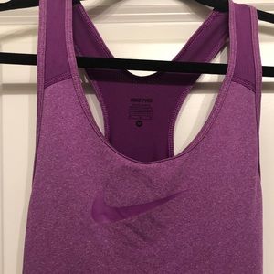 Nike pro racer back purple workout tank top